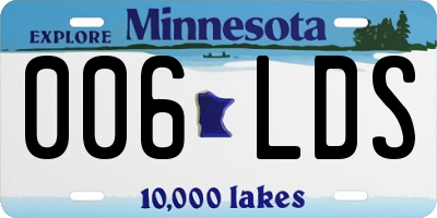 MN license plate 006LDS