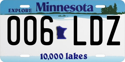 MN license plate 006LDZ