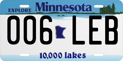 MN license plate 006LEB