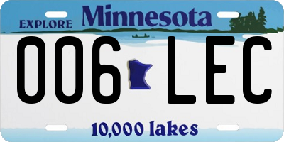 MN license plate 006LEC