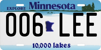 MN license plate 006LEE
