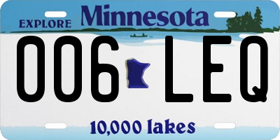 MN license plate 006LEQ