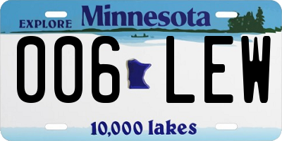 MN license plate 006LEW