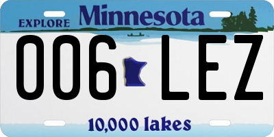 MN license plate 006LEZ