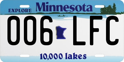 MN license plate 006LFC
