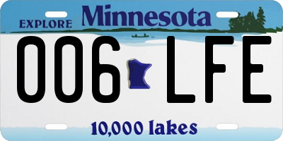 MN license plate 006LFE