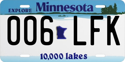 MN license plate 006LFK