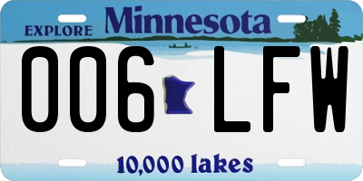 MN license plate 006LFW