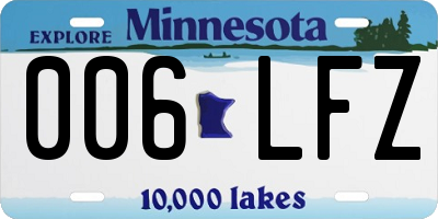 MN license plate 006LFZ