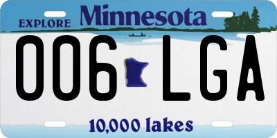 MN license plate 006LGA