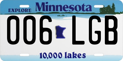 MN license plate 006LGB