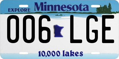 MN license plate 006LGE