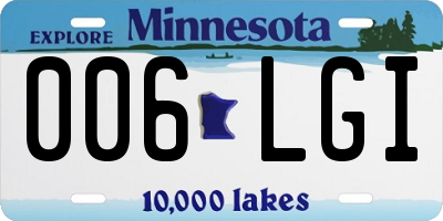 MN license plate 006LGI