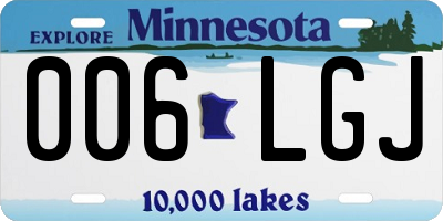 MN license plate 006LGJ
