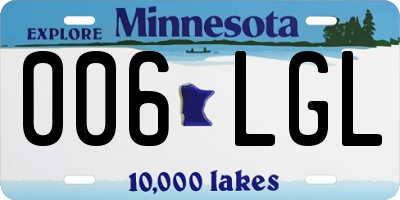 MN license plate 006LGL