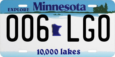 MN license plate 006LGO