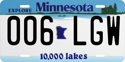 MN license plate 006LGW