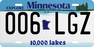 MN license plate 006LGZ