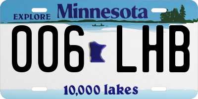 MN license plate 006LHB
