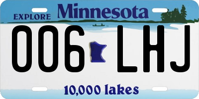 MN license plate 006LHJ