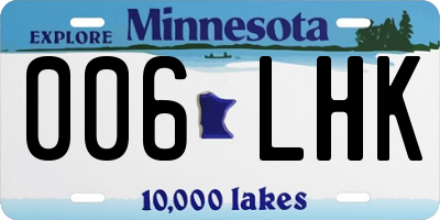 MN license plate 006LHK