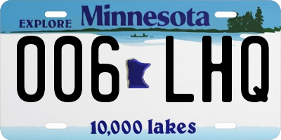 MN license plate 006LHQ