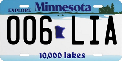 MN license plate 006LIA