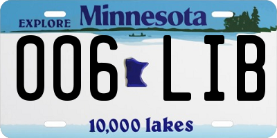 MN license plate 006LIB
