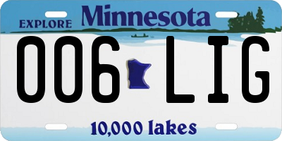 MN license plate 006LIG
