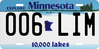 MN license plate 006LIM
