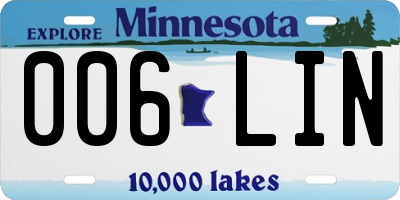 MN license plate 006LIN