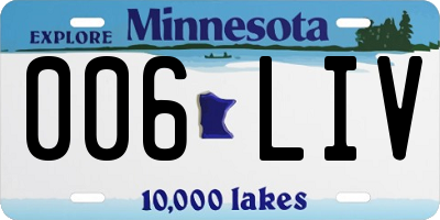 MN license plate 006LIV