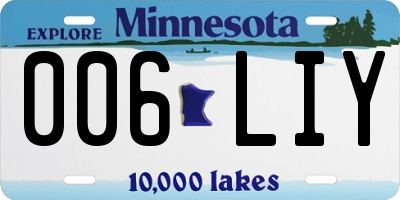 MN license plate 006LIY