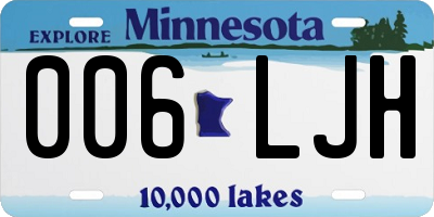 MN license plate 006LJH