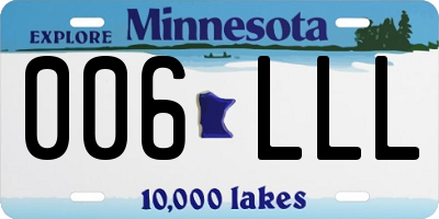 MN license plate 006LLL
