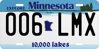 MN license plate 006LMX