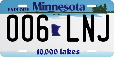 MN license plate 006LNJ