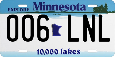 MN license plate 006LNL