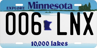 MN license plate 006LNX