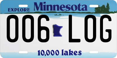 MN license plate 006LOG