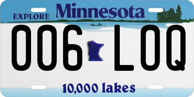 MN license plate 006LOQ