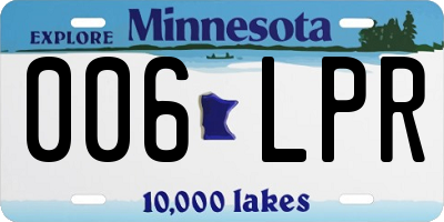 MN license plate 006LPR