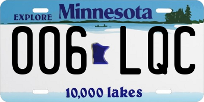 MN license plate 006LQC