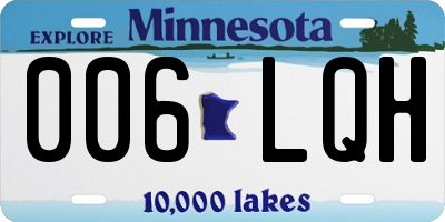 MN license plate 006LQH