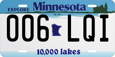 MN license plate 006LQI