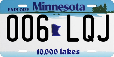 MN license plate 006LQJ