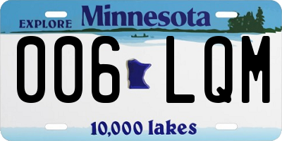 MN license plate 006LQM