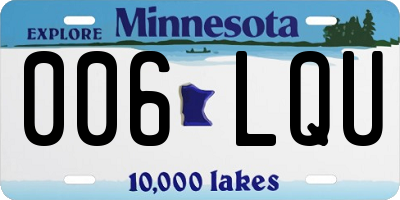 MN license plate 006LQU