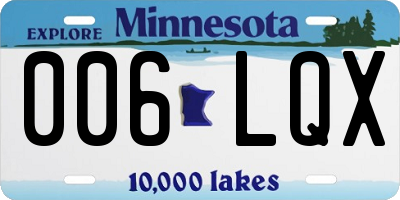 MN license plate 006LQX