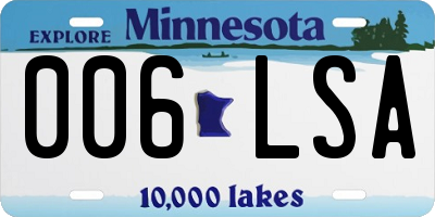 MN license plate 006LSA